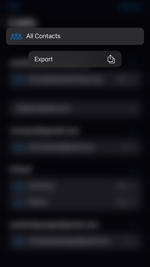 Access the Export Option